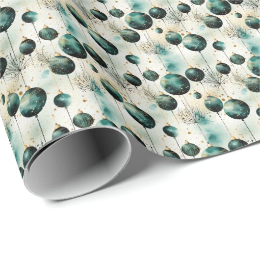 Papier Cadeau Élégance éternelle : Vert et Or (Coin rond)