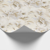 Papier Cadeau Élégance Ethérée : Fleurs de mariage blanches et i (Coin)