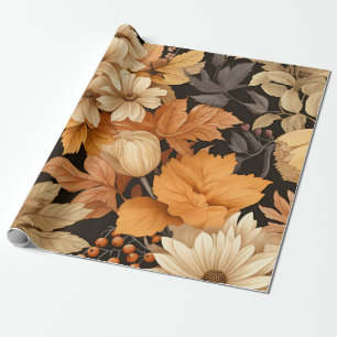 Papier Cadeau Élégance florale d'automne