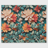 Papier Cadeau Élégance florale festive (Plat)