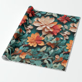 Papier Cadeau Élégance florale festive (Déroulé)