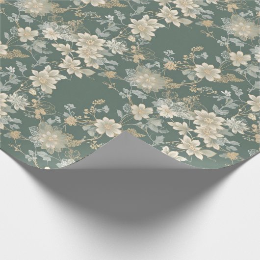 Papier Cadeau Élégance Florale Intemporelle (Coin)
