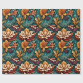 Papier Cadeau Élégance florale joyeuse (Plat)