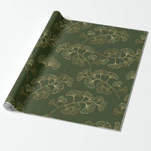 Papier Cadeau Élégance Ginkgo Émeraude – Botanique Luxeuse Or 7