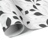 Papier Cadeau Élégance monochrome noir et blanc Motif (Coin rond)
