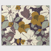 Papier Cadeau Elegance pattern with flowers and leaf. Floral vin (Plat)