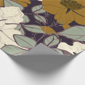 Papier Cadeau Elegance pattern with flowers and leaf. Floral vin (Coin)