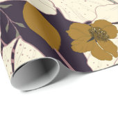 Papier Cadeau Elegance pattern with flowers and leaf. Floral vin (Coin rond)