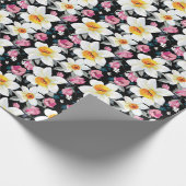 Papier Cadeau Elegance pattern with narcissus flowers (Coin)