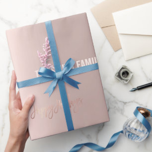 Papier Cadeau Elégance rose d'or, fête de Noël Enveloppement Pap