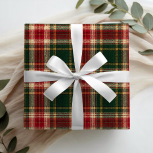 Papier Cadeau Élégance Tartan de Noël à Carreaux Classique