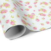 Papier Cadeau Elegance wallpaper pattern of pink roses 4 (Coin rond)