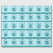 Papier Cadeau Elégant 100e anniversaire Turquoise Parties scinti (Plat)