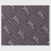 Papier Cadeau Élégant 10e anniversaire Mariage Lavande (Plat)