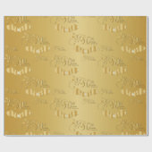 Papier Cadeau Élégant 50e anniversaire de Mariage d'or (Plat)