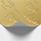 Papier Cadeau Élégant 50e anniversaire de Mariage d'or (Coin)