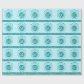 Papier Cadeau Élégant 60e anniversaire Turquoise Parties scintil (Plat)
