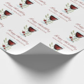 Papier Cadeau Élégant 60e Anniversaire Vin rouge (Coin)