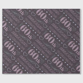 Papier Cadeau Élégant 60ème anniversaire de Mariage violet (Plat)