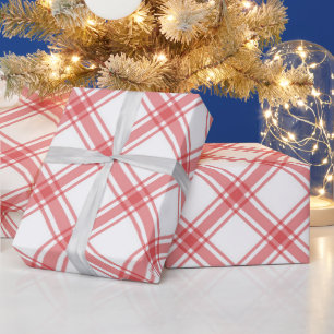 Papier Cadeau Élégant À damiers Tartan Rouge