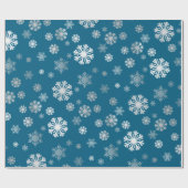 Papier cadeau élégant à flocons d'argent océan (Plat)