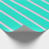 Papier Cadeau élégant à la menthe et rayures roses (Coin)