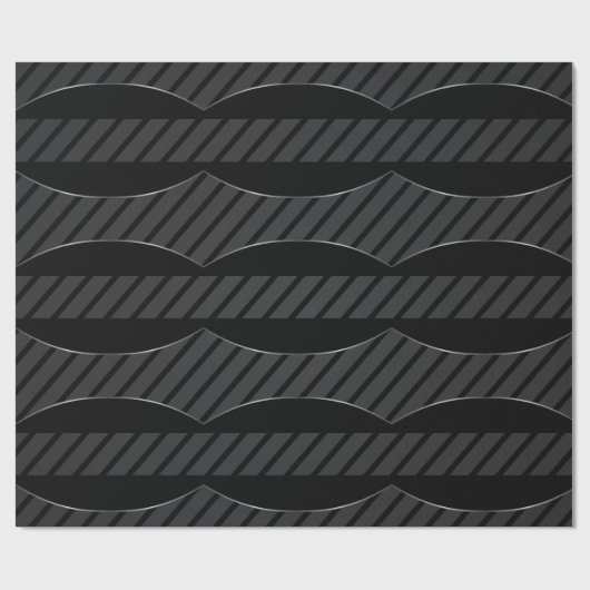 Papier Cadeau Élégant Accent Noir, Turquoise Et Argent brillant (Plat)