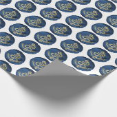 Papier Cadeau Elégant Aquarelle Ancre Marine Côtier Nautique (Coin)