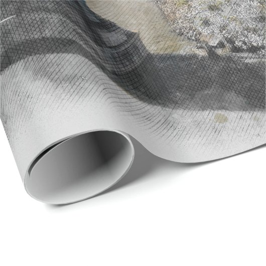 Papier Cadeau Elégant aquarelle Brooklyn Bridge papier d'envelop (Coin rond)