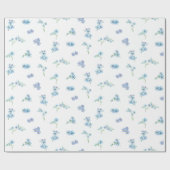 Papier Cadeau Elégant Aquarelle Oubliez-Moi Pas Fleurs (Plat)