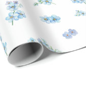 Papier Cadeau Elégant Aquarelle Oubliez-Moi Pas Fleurs (Coin rond)