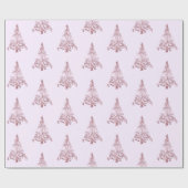 Papier Cadeau Élégant arbre de Noël moderne Motif rose clair (Plat)