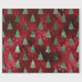 Papier Cadeau Élégant arbre vert Noël (Plat)