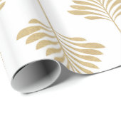 Papier Cadeau Elégant Art Déco Motif de feuilles stylisées (Coin rond)