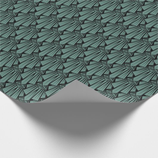 Papier Cadeau Élégant art sombre déco éléments géométriques abst (Coin)