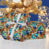 Papier Cadeau Élégant aspect métallique ornement Noël