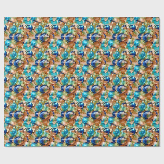 Papier Cadeau Élégant aspect métallique ornement Noël (Plat)