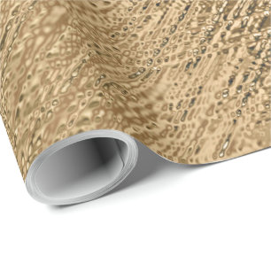 Papier Cadeau Élégant aspect métallisé or texturé brut
