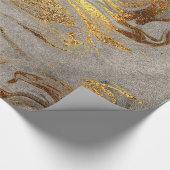 Papier Cadeau Élégant aspect moderne en marbre doré argenté (Coin)