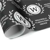 Papier cadeau élégant avec monogramme professionne (Coin rond)