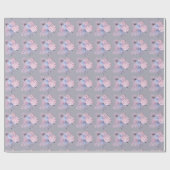 Papier Cadeau Élégant baby shower tropical pastel rose (Plat)