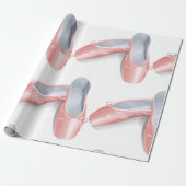 Papier Cadeau Élégant Ballet Rose Appartements mignonette Fille  (Déroulé)