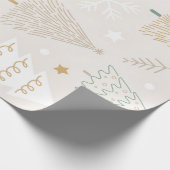 Papier Cadeau Elegant Beige Christmas Tree Gift Wrap (Coin)