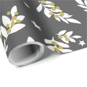 Papier Cadeau Elégant Black and Gold Hollie (Coin rond)