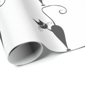 Papier Cadeau  Elegant Black Cat Silhouette Sticker (Coin rond)