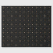 Papier Cadeau Elegant Black Gold Celestial Stars (Plat)