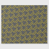 Papier Cadeau Elégant Black Gold Damask Personnalisé Mariage Wr (Plat)