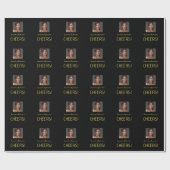Papier Cadeau Élégant Black Gold Nom du script photo (Plat)