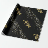 Papier Cadeau Elegant Black Matte Wrapping Paper (Déroulé)