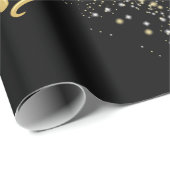 Papier Cadeau Elegant Black Matte Wrapping Paper (Coin rond)